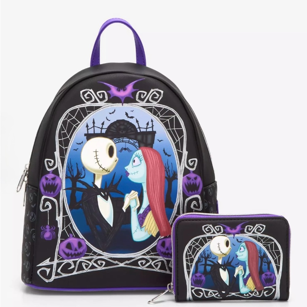 Loungefly the nightmare before Christmas jack&Sally backpack         w/wallet